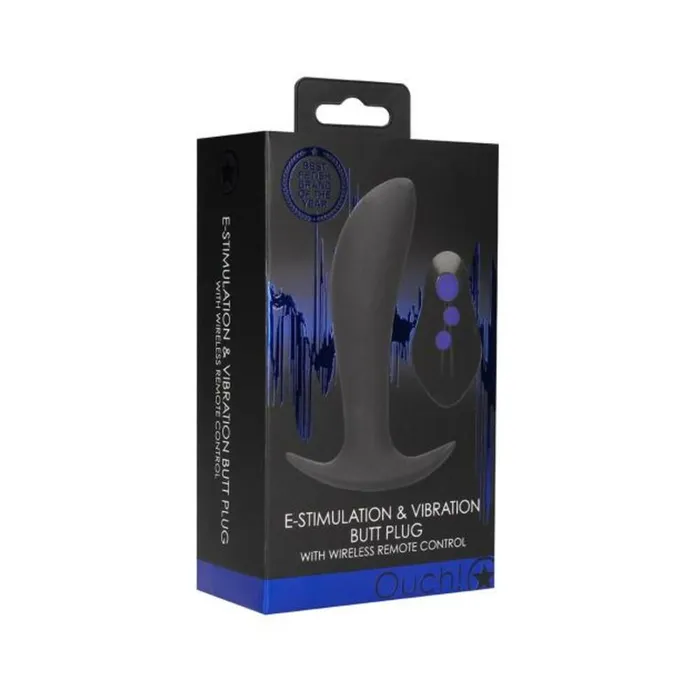 Fairvillacom Male Sex Toys Estim Vibr Butt plug with remote Blac