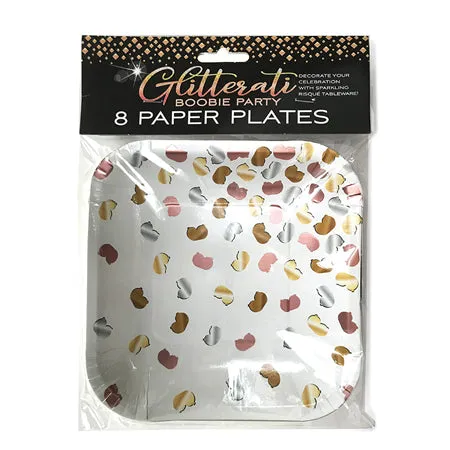 Fairvillacom Male Sex Toys Glitterati Boobie Party Plates Pack of 8