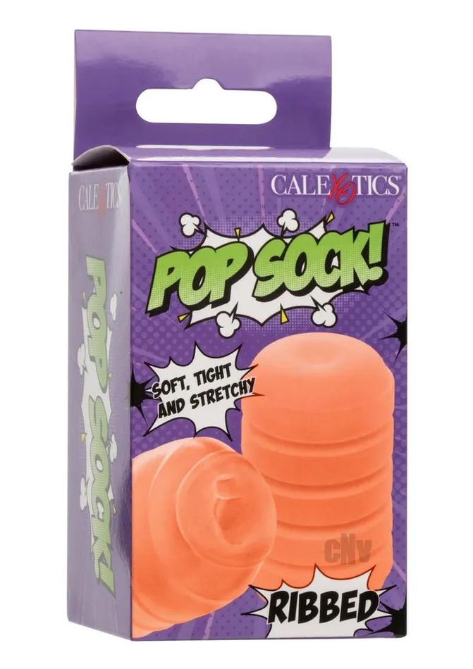 Fairvillacom Male Sex Toys Pop Sock Ribbed Stroker Orange