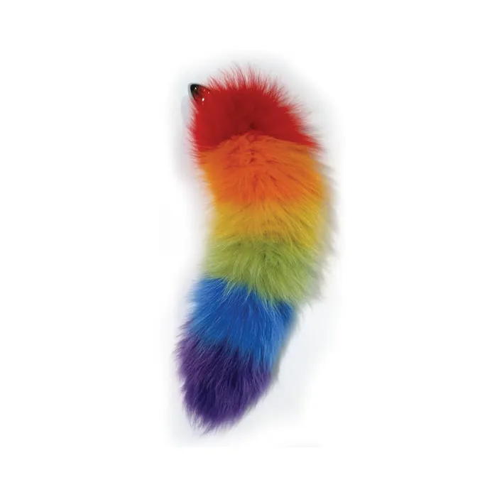Fairvillacom Rainbow Foxy Tail Fur Tail With Stainless Steel Butt Plug Anal Fairvillacom Rainbow Foxy Tail Fur Tail With Stainless Steel Butt Plug Anal