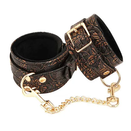 Fairvillacom Spartacus Faux Fur Lining Ankle Restraints Brown Floral Print Male Sex Toys Fairvillacom Spartacus Faux Fur Lining Ankle Restraints Brown Floral Print Male Sex Toys