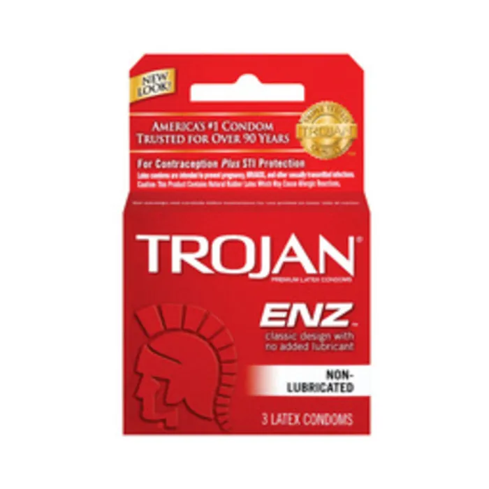 Fairvillacom Trojan Enz NonLubricated Condoms Box of 3 Anal