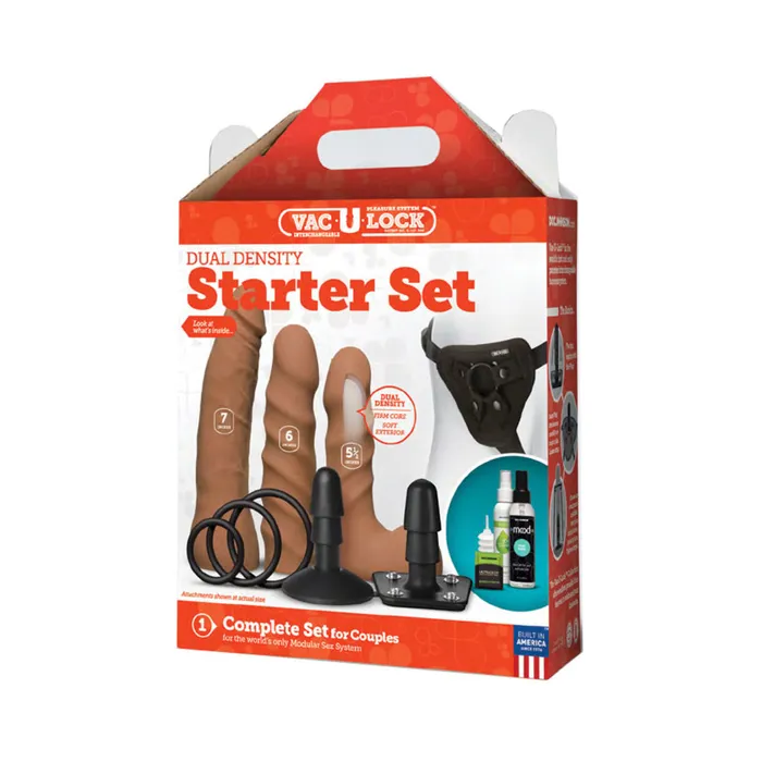 Fairvillacom Vaculock Dual Density Starter Set Caramel Dildos
