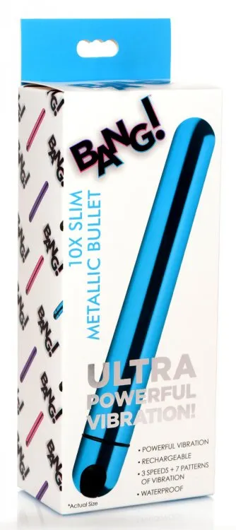 Fairvillacom Vibrators BANG 10X SLIM METALLIC BULLET BLUE