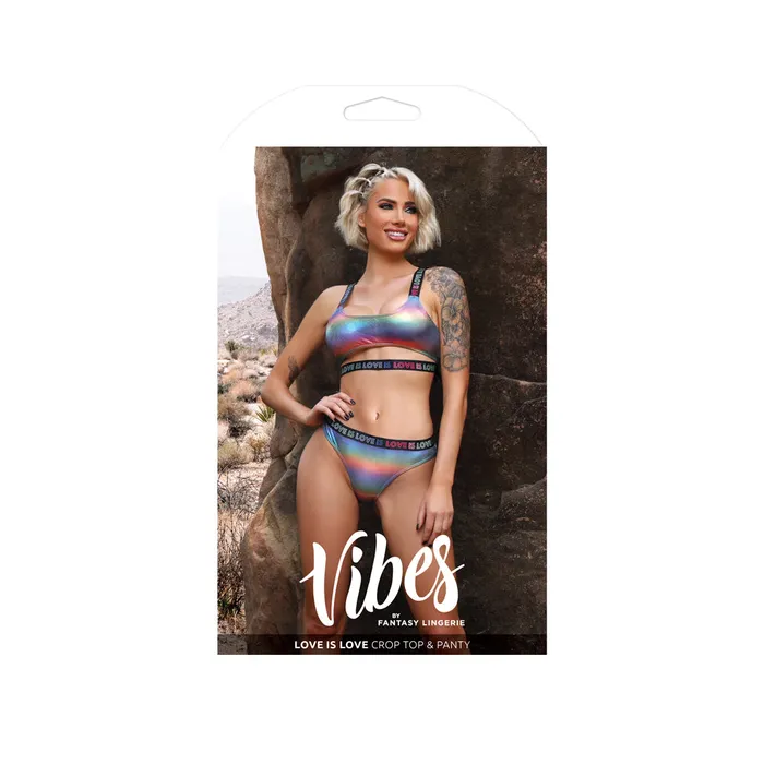 Fairvillacom Vibrators Love Is Love Crop Top Panty LXl