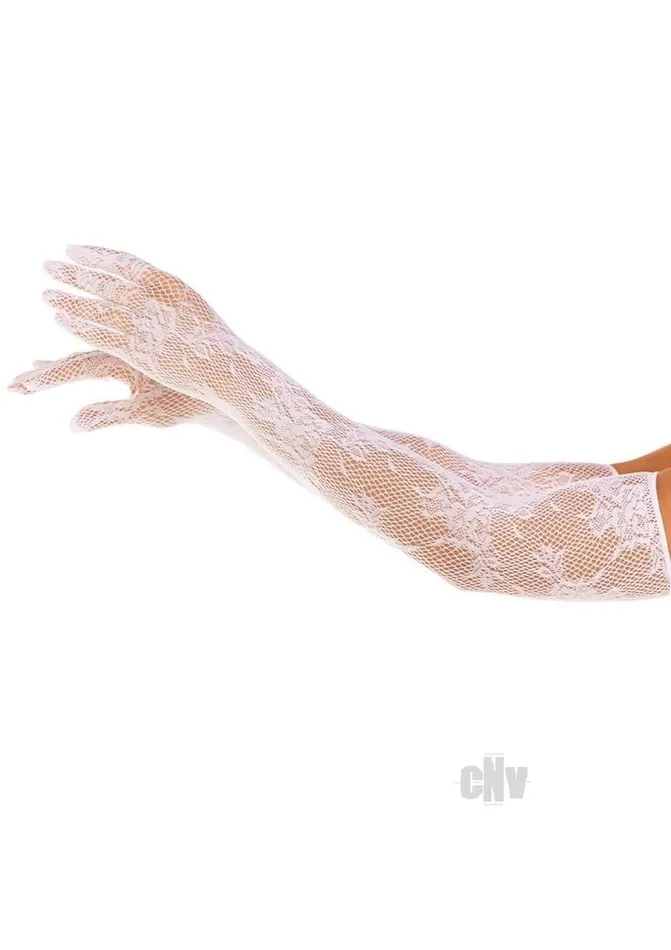 Fairvillacom Vibrators Seamless Opera floral Net Gloves Os Wht