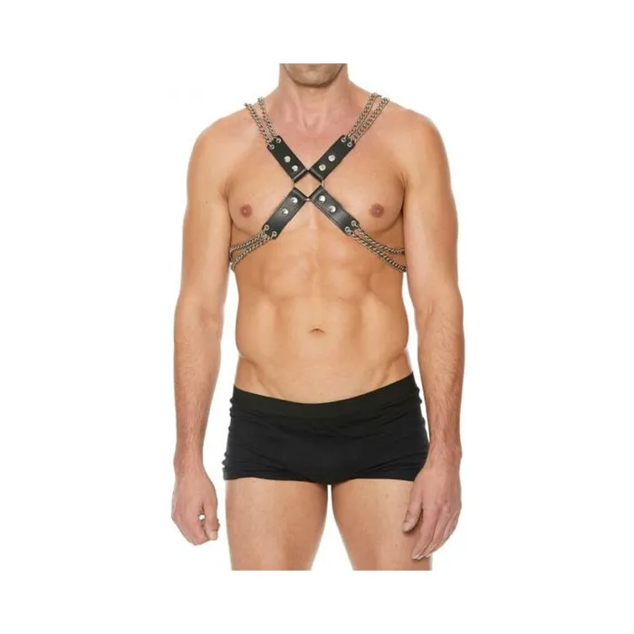 Fairvillacom Vibrators Shots Uomo Chain Chain Harness Black