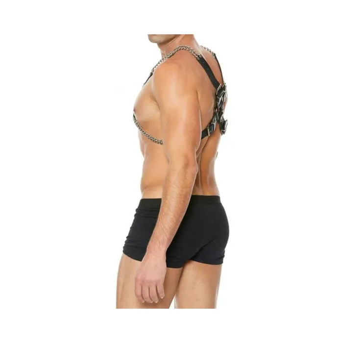 Fairvillacom Vibrators Shots Uomo Chain Chain Harness Black