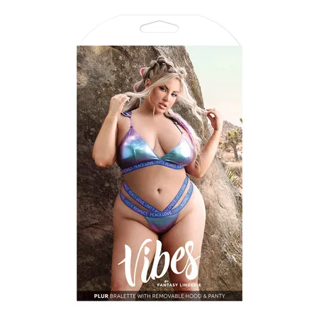 Fairvillacom Vibrators Vibes Plur Bralette wRemovable Hood Panty Iridescent QN Fairvillacom Vibrators Vibes Plur Bralette wRemovable Hood Panty Iridescent QN
