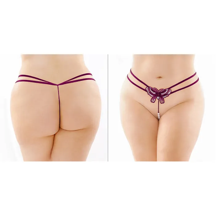 Fairvillacom Vibrators Zinnia Sequin Pearl GString Purple Qs