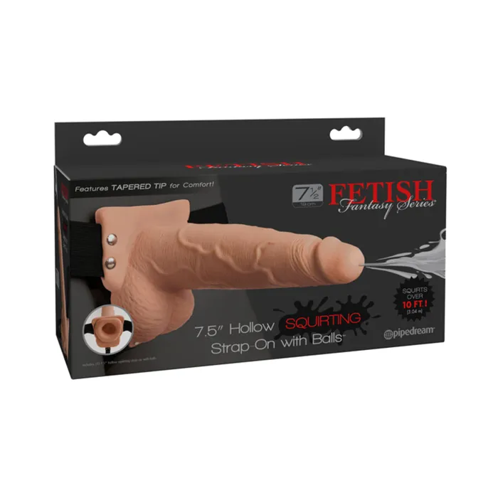 Female Sex Toys Fairvillacom Fetish Fantasy 75in Hollow Squirting Strapon With Balls Flesh