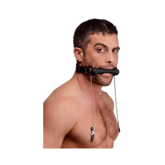 Female Sex Toys Fairvillacom Silicone Bit Gag With Nipple Clamps