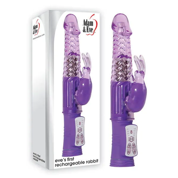 Female Sex Toys ShhhWndsr Adam Eve Eves First Rechargeable Rabbit Purple 229 cm 9 USB Rechargeable Rabbit Vibrator