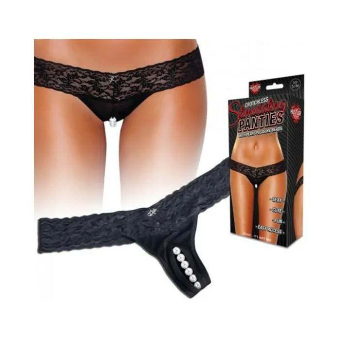 Hustler Stimulating Panties Pearl Beads Black SM Fairvillacom Anal