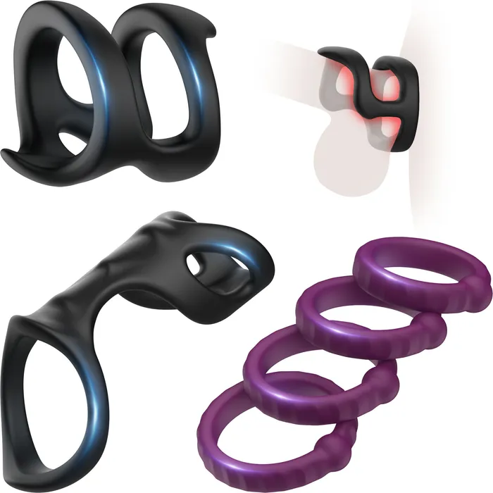 KERERO Male Sex Toys Liquid Silicone Penis Ring Set