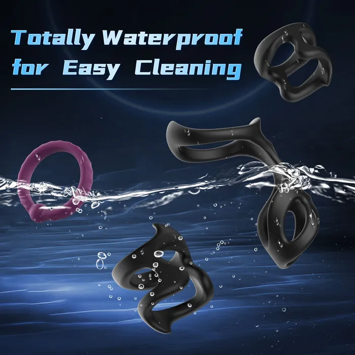 KERERO Male Sex Toys Liquid Silicone Penis Ring Set