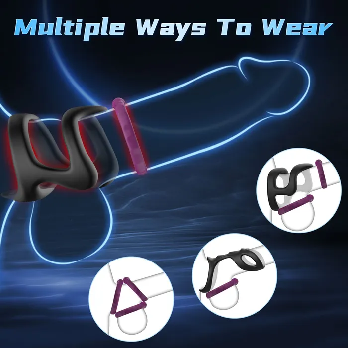 KERERO Male Sex Toys Liquid Silicone Penis Ring Set