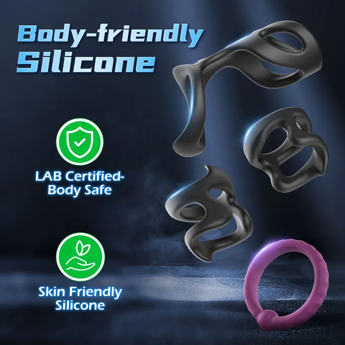 KERERO Male Sex Toys Liquid Silicone Penis Ring Set