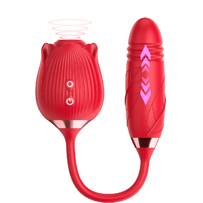 KERERO Vibrators SilqSeduce Rose Vibrator with Sucking Thrusting