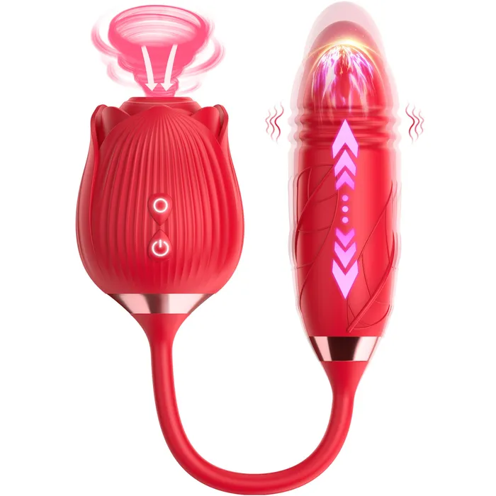 KERERO Vibrators SilqSeduce Rose Vibrator with Sucking Thrusting