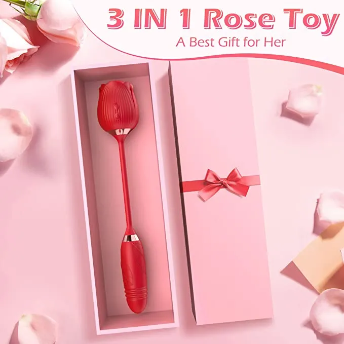 KERERO Vibrators SilqSeduce Rose Vibrator with Sucking Thrusting