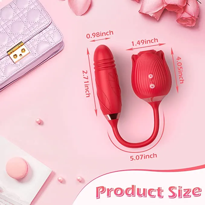 KERERO Vibrators SilqSeduce Rose Vibrator with Sucking Thrusting