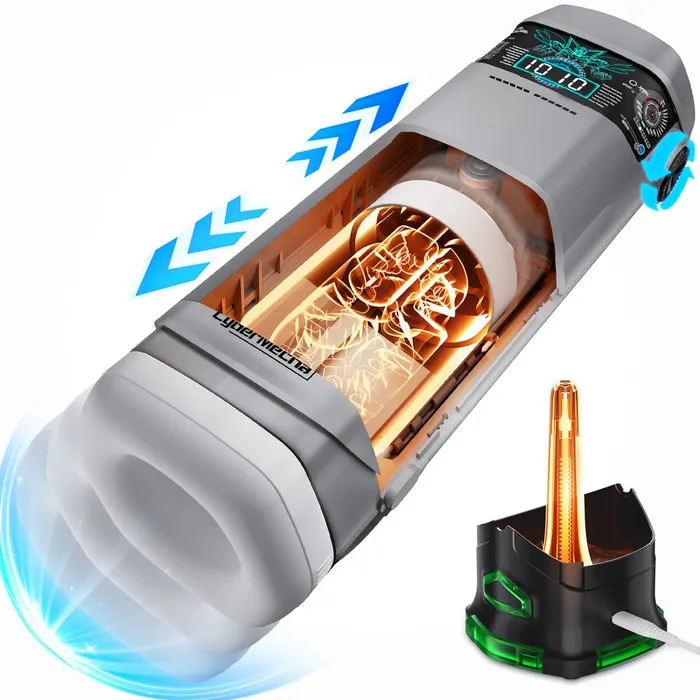 Male Sex Toys CyberSkin BTitan Grey USB Rechargeable Thrusting Vibrating Auto Masturbator with Heater ShhhWndsr Male Sex Toys CyberSkin BTitan Grey USB Rechargeable Thrusting Vibrating Auto Masturbator with Heater ShhhWndsr
