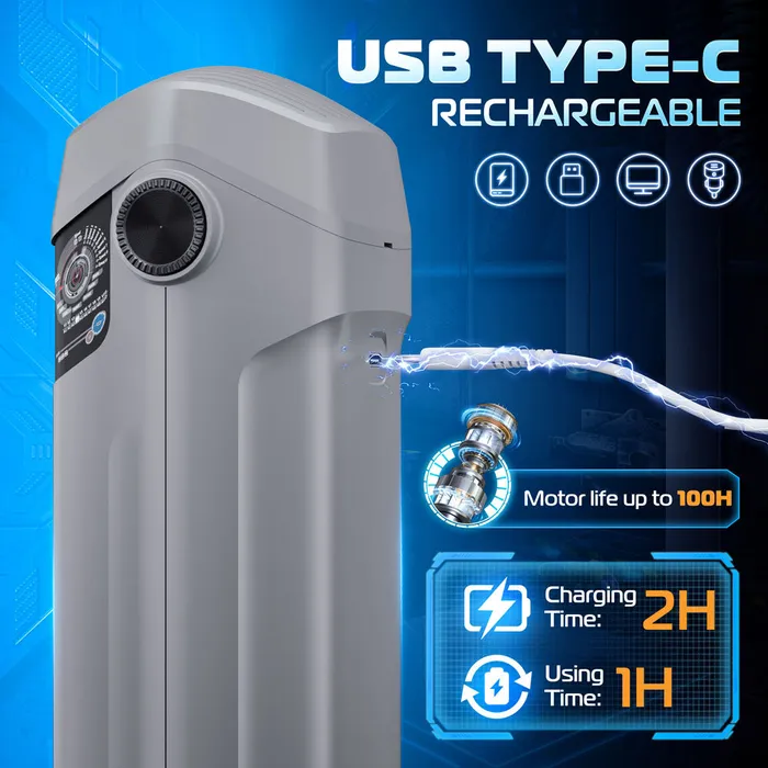 Male Sex Toys CyberSkin BTitan Grey USB Rechargeable Thrusting Vibrating Auto Masturbator with Heater ShhhWndsr Male Sex Toys CyberSkin BTitan Grey USB Rechargeable Thrusting Vibrating Auto Masturbator with Heater ShhhWndsr
