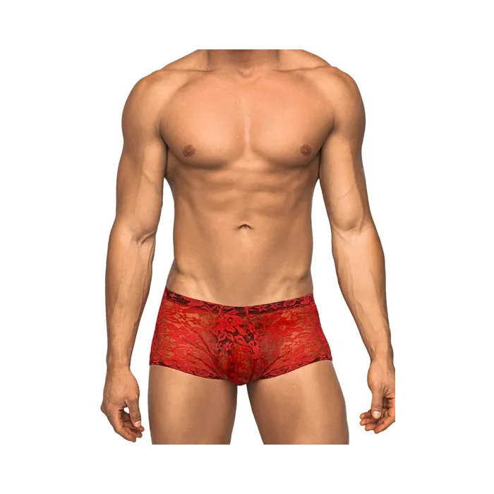 Male Sex Toys Male Power Stretch Lace Mini Short Red Large Fairvillacom