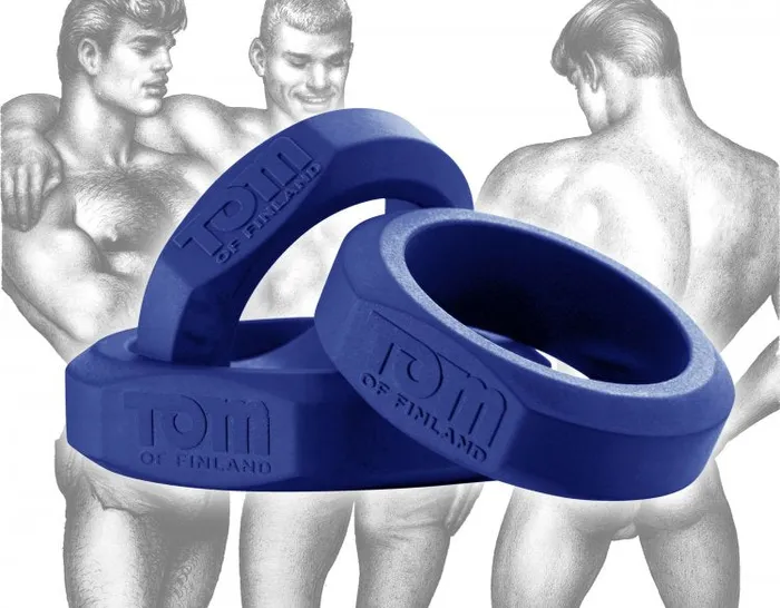 Male Sex Toys TOM OF FINLAND 3 PIECE COCK RING SET SILICONE XR Brands