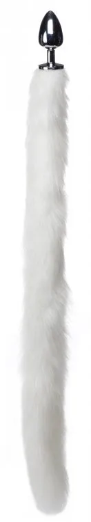 Male Sex Toys XR Brands TAILZ EXTRA LONG ARCTIC MINK TAIL METAL ANAL PLUG