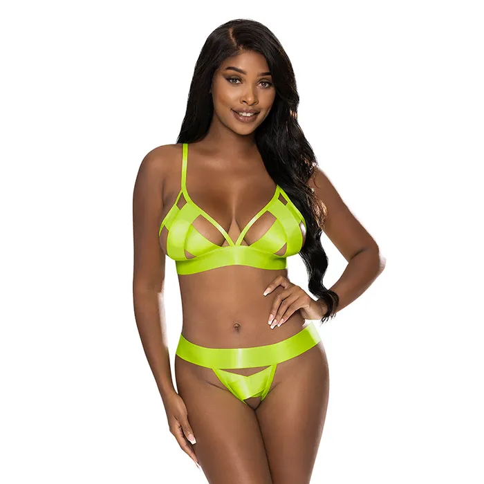 MS StrapTease Bra Crtchless Pnty Yel LXL Fairvillacom Vibrators