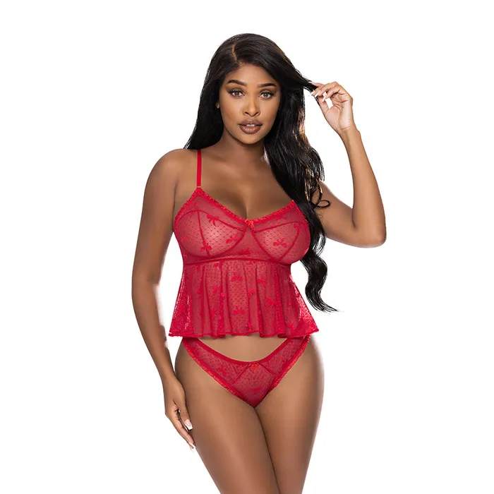 MS WLove Flutter Cami Panty Set Red LXL Fairvillacom Anal