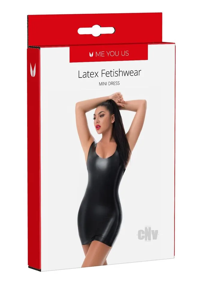 Myu Latex Mini Dress Sm Black Fairvillacom Anal
