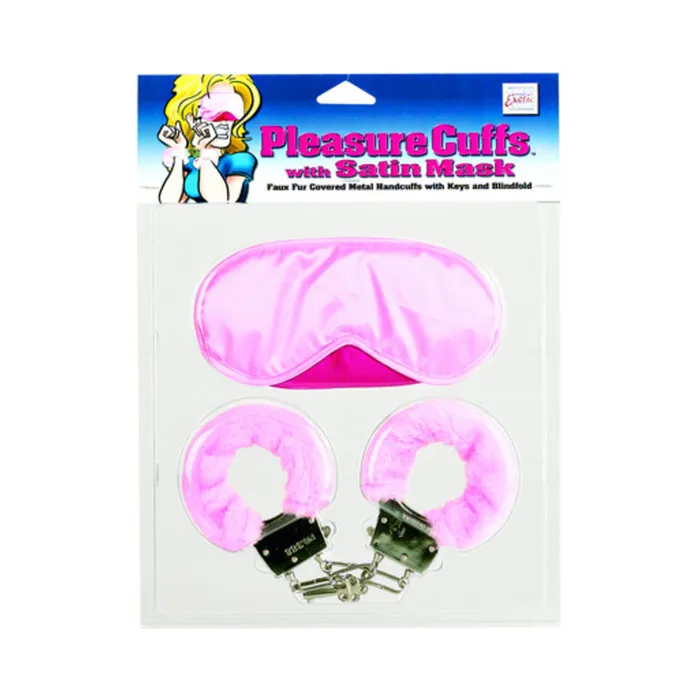 Pleasure Cuffs with Satin Mask Fairvillacom Female Sex Toys