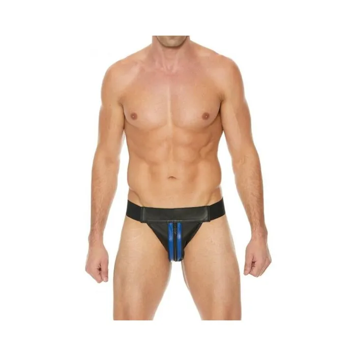Premium Leather Zipper Front Jock Sm Blackblue Fairvillacom Anal