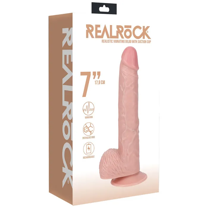 REALROCK 18cm Vibrating Cock with Balls Flesh ShhhWndsr Female Sex Toys REALROCK 18cm Vibrating Cock with Balls Flesh ShhhWndsr Female Sex Toys