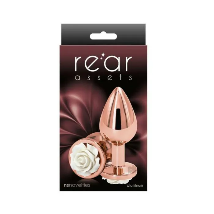 Rear Assets Rose Anal Plug Medium White Fairvillacom Male Sex Toys
