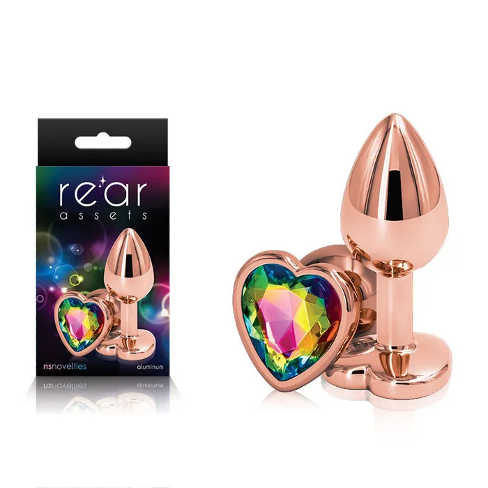Rear Assets Rose Gold Heart Small Rose Gold Small Metal Butt Plug with Rainbow Heart Gem Base ShhhWndsr Anal Rear Assets Rose Gold Heart Small Rose Gold Small Metal Butt Plug with Rainbow Heart Gem Base ShhhWndsr Anal