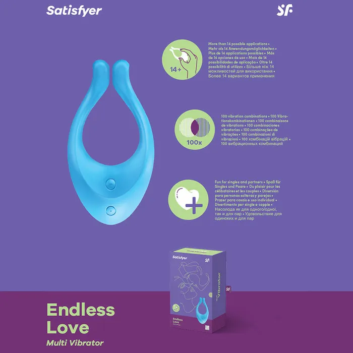 Satisfyer Endless Love Blue 13 cm USB Rechargeable Couples Stimulator ShhhWndsr Vibrators Satisfyer Endless Love Blue 13 cm USB Rechargeable Couples Stimulator ShhhWndsr Vibrators