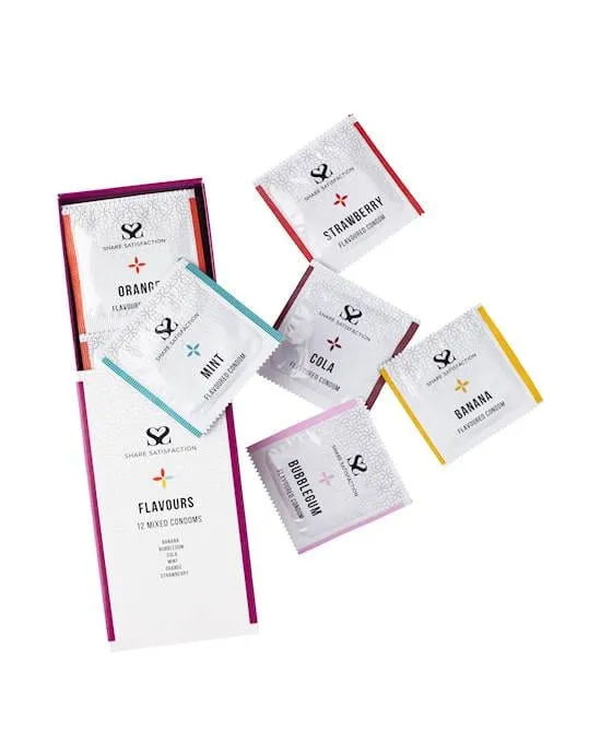 Share Satisfaction Female Sex Toys Share Satisfaction Flavoured Condoms Mixed Pack of 12