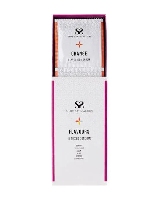 Share Satisfaction Female Sex Toys Share Satisfaction Flavoured Condoms Mixed Pack of 12