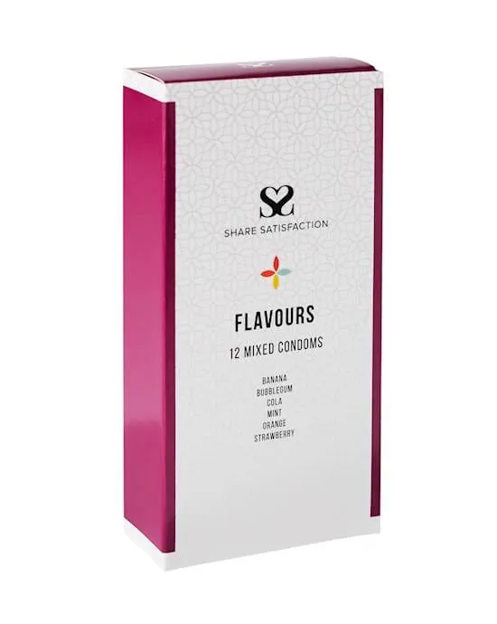 Share Satisfaction Female Sex Toys Share Satisfaction Flavoured Condoms Mixed Pack of 12