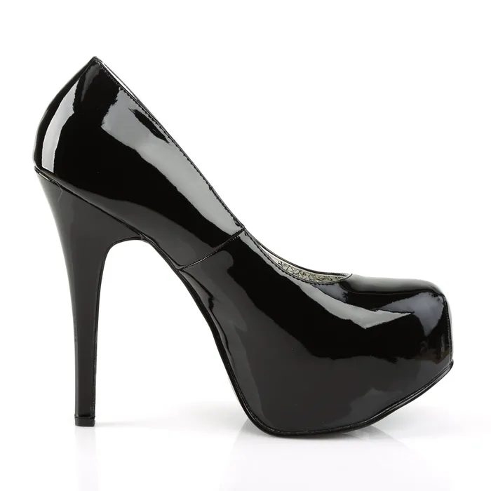 ShhhEFW Anal Teeze 06W Wide fit Pump with 5 34 inch heel Black Patent