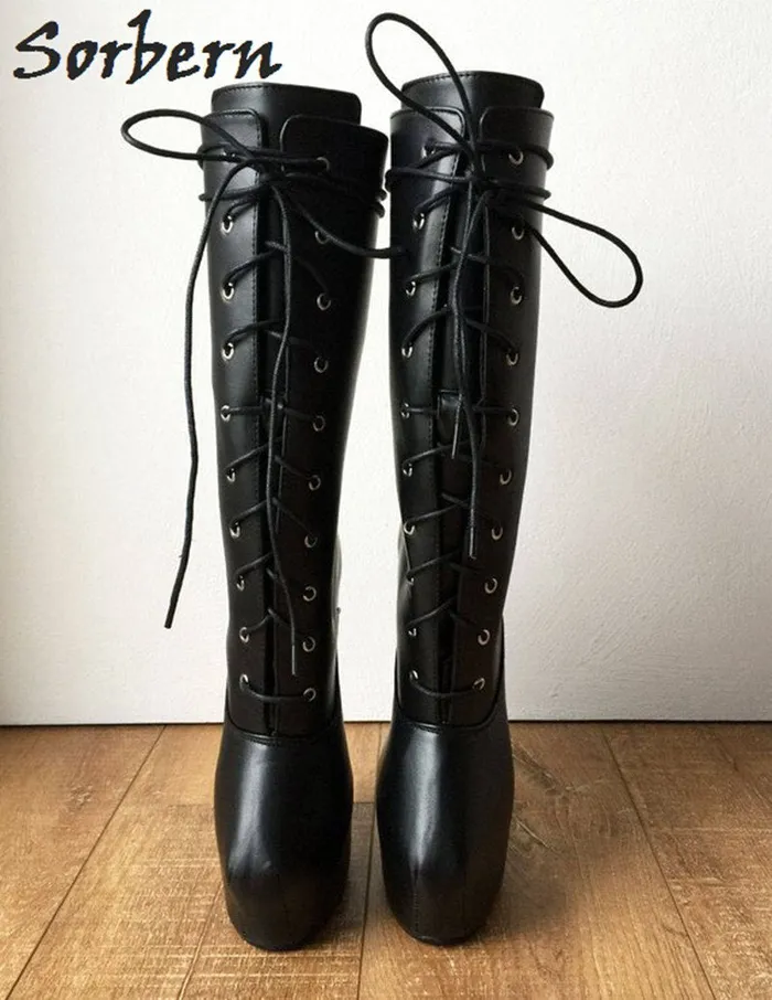 ShhhOb Anal Sorbern Hoof Heel midcalf boot Pointed toe extreme heels for Pony play BDSM