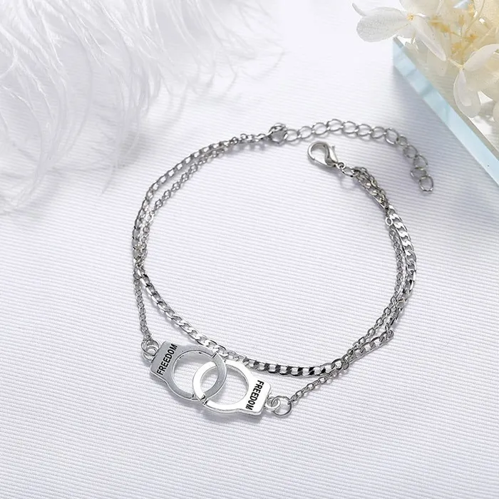 ShhhOb Anklet silver with handcuff clip Male Sex Toys