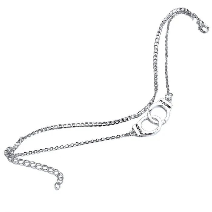 ShhhOb Anklet silver with handcuff clip Male Sex Toys