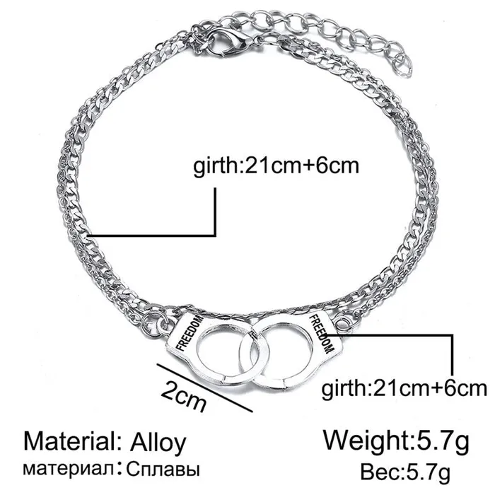 ShhhOb Anklet silver with handcuff clip Male Sex Toys
