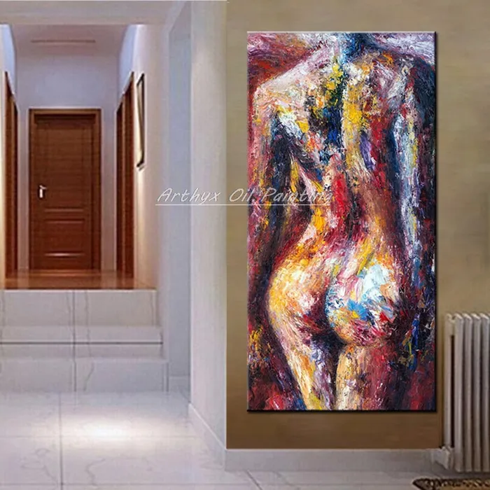 ShhhOb Female Sex Toys Stunning naked rear aspect portrait abstract pastel on canvas