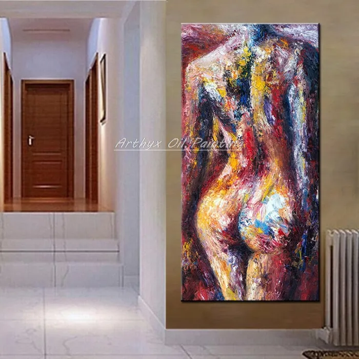 ShhhOb Female Sex Toys Stunning naked rear aspect portrait abstract pastel on canvas